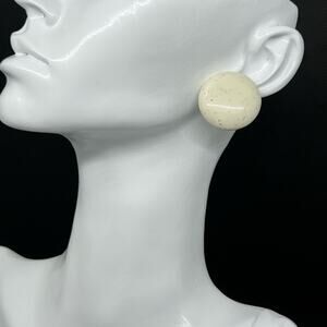 Vintage Speckled Round Circle Stud Earrings